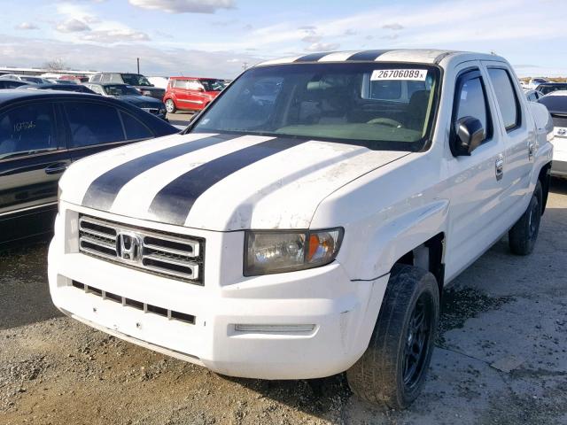 2HJYK16307H530880 - 2007 HONDA RIDGELINE WHITE photo 2