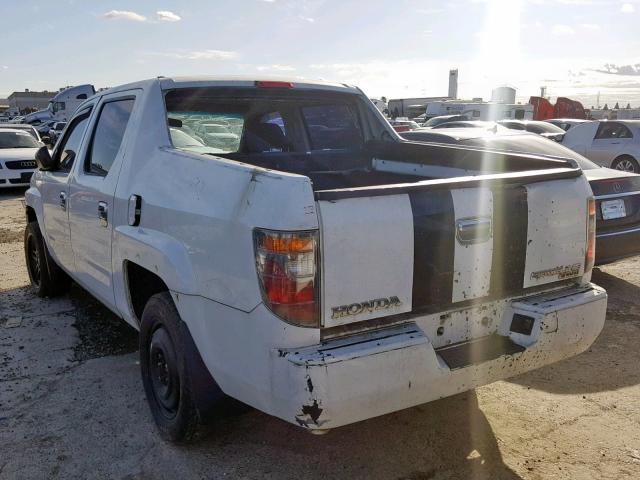 2HJYK16307H530880 - 2007 HONDA RIDGELINE WHITE photo 3