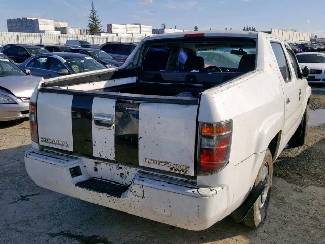 2HJYK16307H530880 - 2007 HONDA RIDGELINE WHITE photo 4