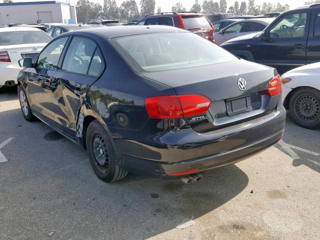 3VW2K7AJ5DM269095 - 2013 VOLKSWAGEN JETTA BASE Սև լուսանկար 3