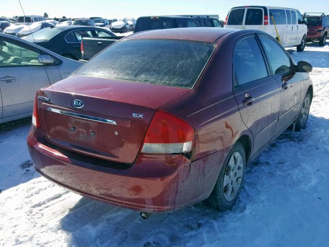 KNAFE121275413720 - 2007 KIA SPECTRA EX MAROON photo 4