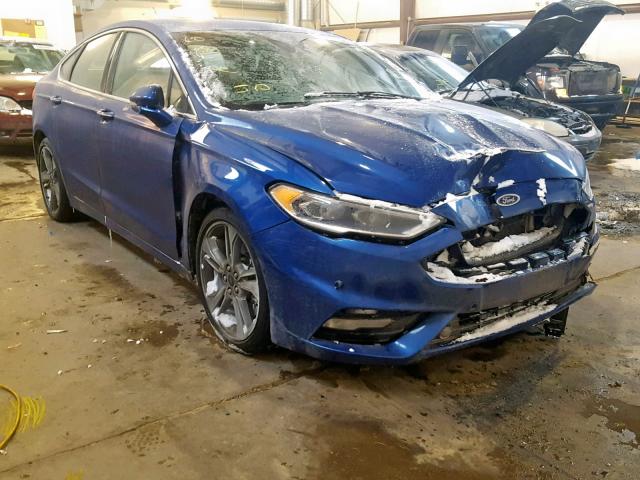 3FA6P0VP7HR202346 - 2017 FORD FUSION SPO BLUE photo 1