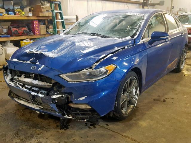 3FA6P0VP7HR202346 - 2017 FORD FUSION SPO BLUE photo 2