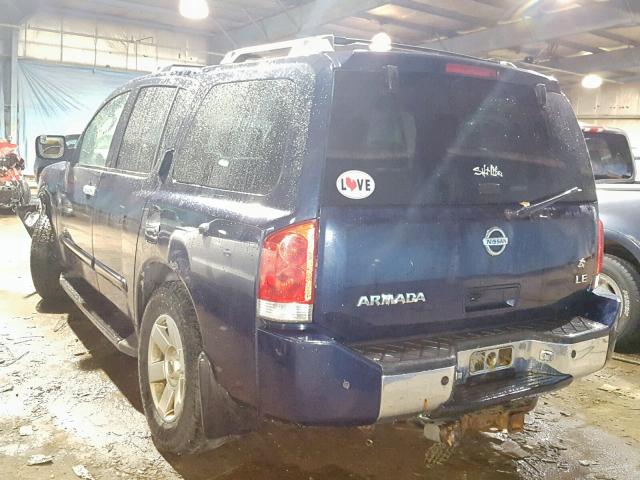 5N1AA08B36N723209 - 2006 NISSAN ARMADA SE BLUE photo 3