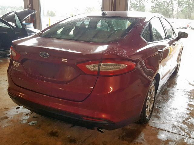 3FA6P0G72ER354866 - 2014 FORD FUSION S RED photo 4