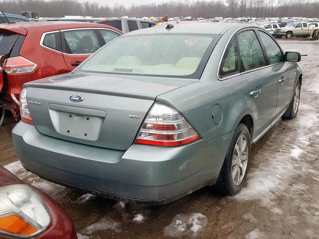 1FAHP24W88G136958 - 2008 FORD TAURUS SEL TEAL photo 4