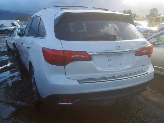 5FRYD4H88EB001882 - 2014 ACURA MDX ADVANC WHITE photo 3