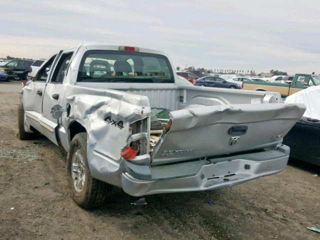 1D7HW48N55S273400 - 2005 DODGE DAKOTA QUA SILVER photo 3