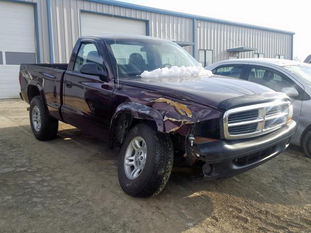 1D7GG16K24S588735 - 2004 DODGE DAKOTA SXT BURGUNDY photo 1