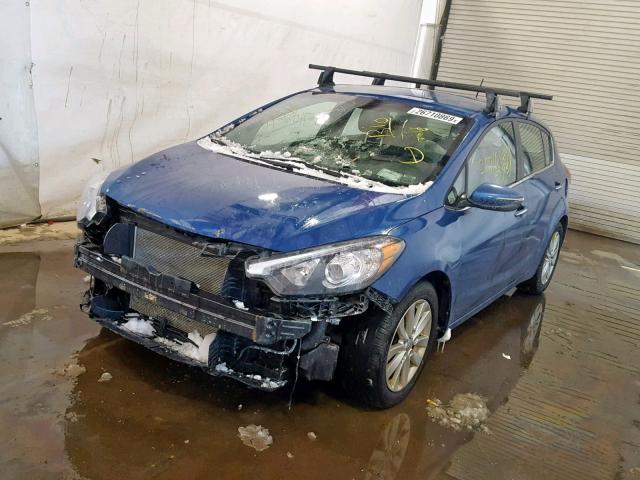 KNAFX5A89F5318523 - 2015 KIA FORTE EX BLUE photo 2