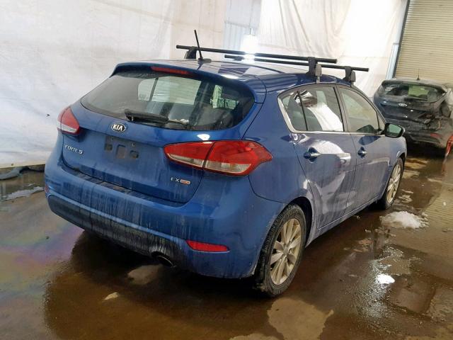 KNAFX5A89F5318523 - 2015 KIA FORTE EX BLUE photo 4