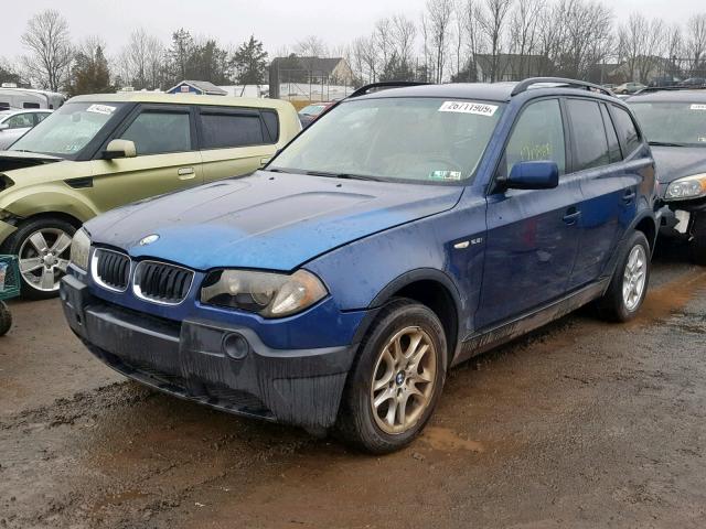 WBXPA73494WC39476 - 2004 BMW X3 2.5I BLUE photo 2