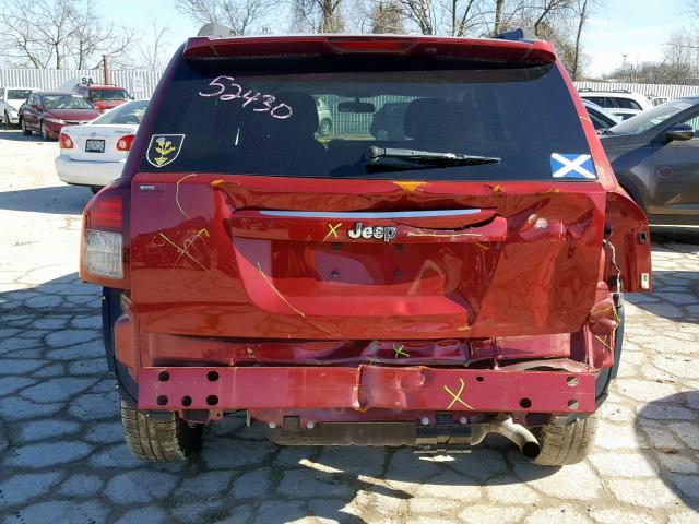1C4NJCBA6FD285024 - 2015 JEEP COMPASS SP RED photo 9