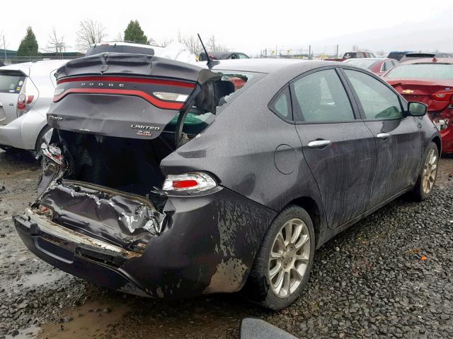 1C3CDFCB6ED858000 - 2014 DODGE DART LIMIT GRAY photo 4