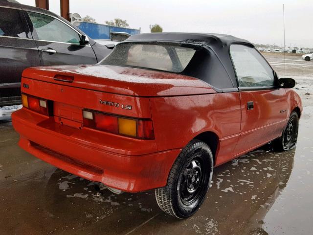 JG1MR3368MK611079 - 1991 GEO METRO LSI RED photo 4