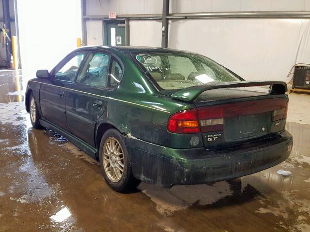 4S3BE656527203146 - 2002 SUBARU LEGACY GT GREEN photo 3