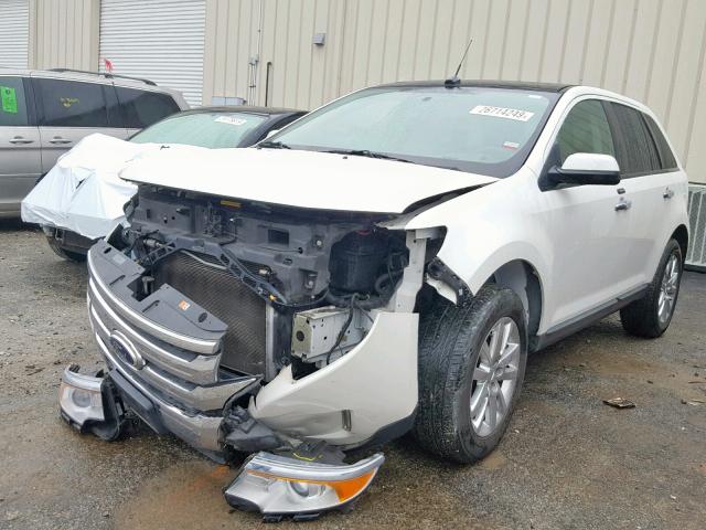 2FMDK3JC8BBB09681 - 2011 FORD EDGE SEL WHITE photo 2