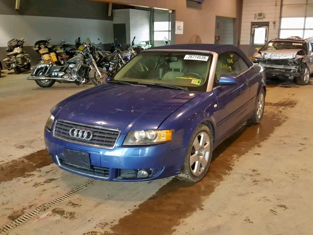 WAUAC48H04K008801 - 2004 AUDI A4 1.8 CAB BLUE photo 2