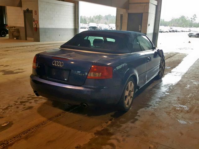 WAUAC48H04K008801 - 2004 AUDI A4 1.8 CAB BLUE photo 4