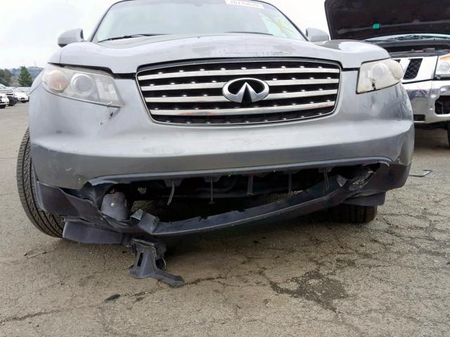 JNRBS08W95X402626 - 2005 INFINITI FX45 SILVER photo 9