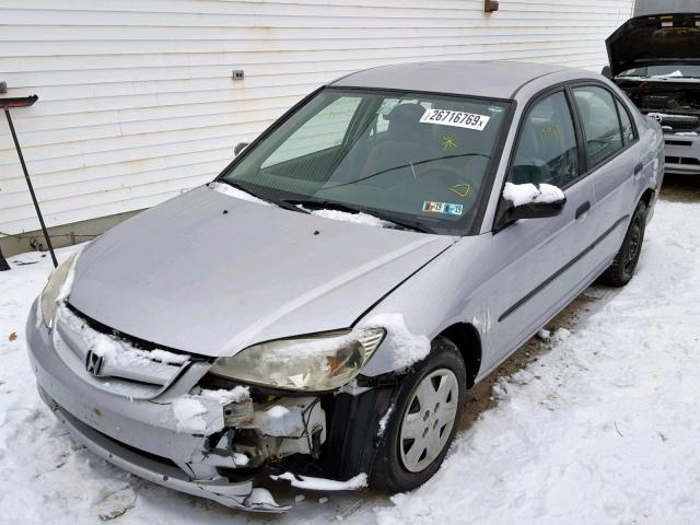 1HGES16385L029843 - 2005 HONDA CIVIC DX V SILVER photo 2