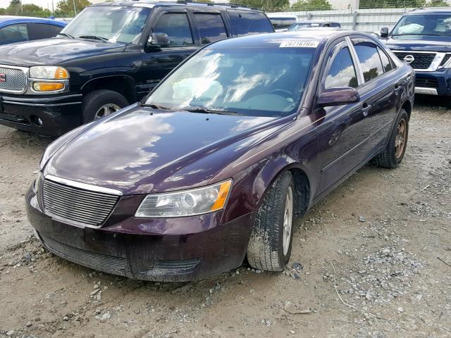 5NPET46C56H137193 - 2006 HYUNDAI SONATA GL BURGUNDY photo 2