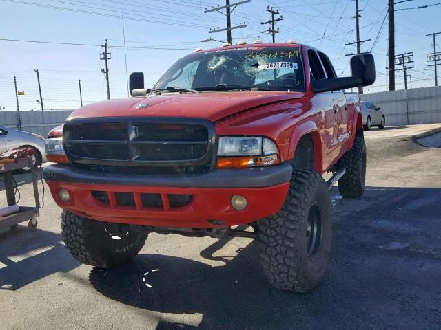 1D7HG38N84S596359 - 2004 DODGE DAKOTA QUA RED photo 2