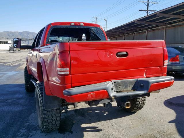 1D7HG38N84S596359 - 2004 DODGE DAKOTA QUA RED photo 3