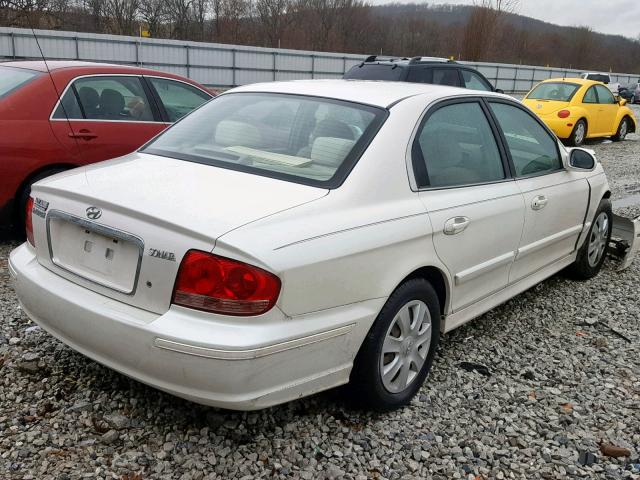 KMHWF25S54A979458 - 2004 HYUNDAI SONATA GL WHITE photo 4