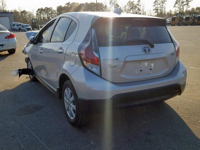 JTDKDTB34H1598315 - 2017 TOYOTA PRIUS C SILVER photo 3