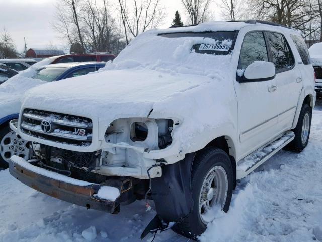 5TDBT48A24S225835 - 2004 TOYOTA SEQUOIA LI WHITE photo 2