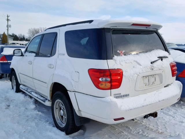 5TDBT48A24S225835 - 2004 TOYOTA SEQUOIA LI WHITE photo 3