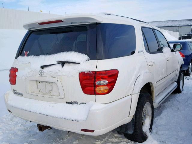 5TDBT48A24S225835 - 2004 TOYOTA SEQUOIA LI WHITE photo 4