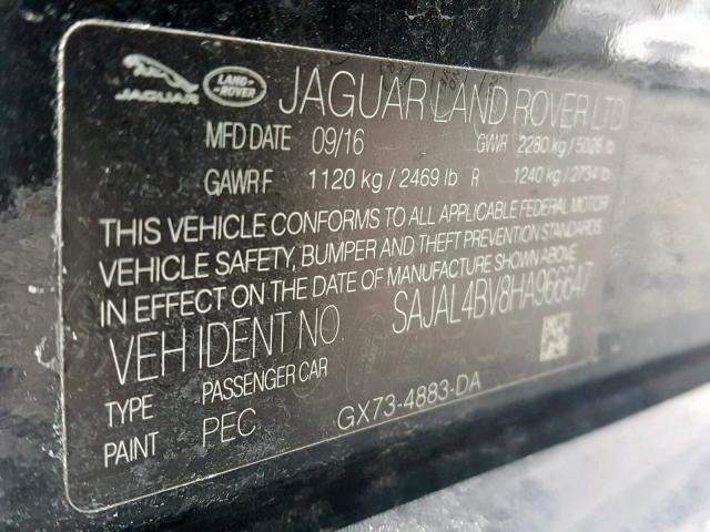 SAJAL4BV8HA966647 - 2017 JAGUAR XE R - SPO BLACK photo 10