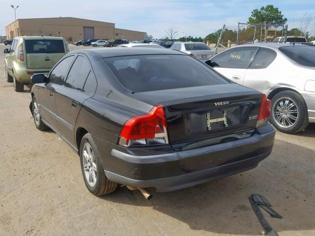 YV1RS61R622154473 - 2002 VOLVO S60 BLACK photo 3