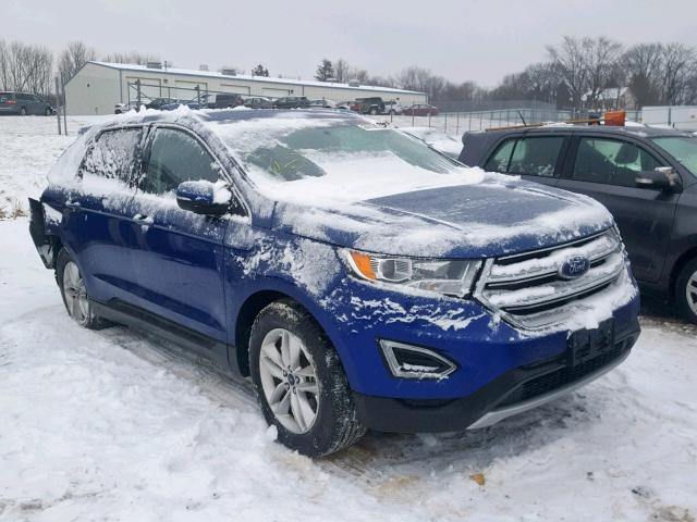 2FMTK4J87FBB63220 - 2015 FORD EDGE SEL BLUE photo 1