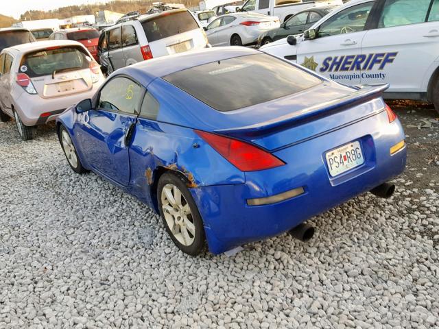 JN1AZ34D44T163752 - 2004 NISSAN 350Z COUPE BLUE photo 3