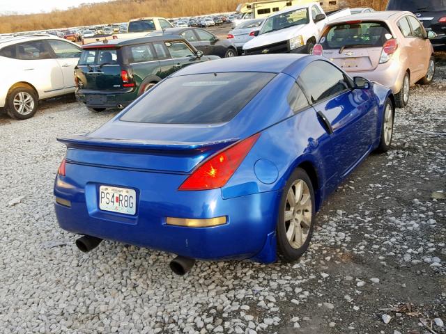 JN1AZ34D44T163752 - 2004 NISSAN 350Z COUPE BLUE photo 4