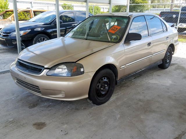 2HGEJ6629YH531835 - 2000 HONDA CIVIC DX TAN photo 2