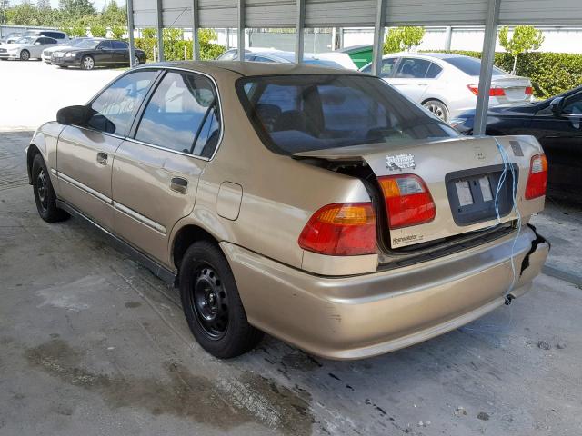 2HGEJ6629YH531835 - 2000 HONDA CIVIC DX TAN photo 3