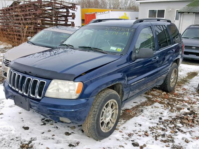 1J4GW58N72C256965 - 2002 JEEP GRAND CHER BLUE photo 2