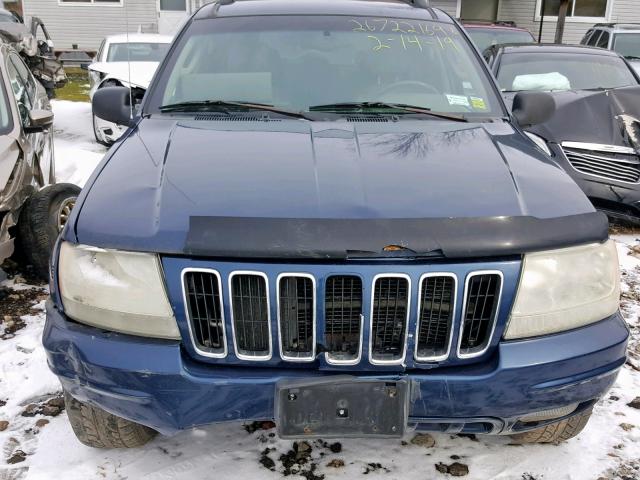 1J4GW58N72C256965 - 2002 JEEP GRAND CHER BLUE photo 9