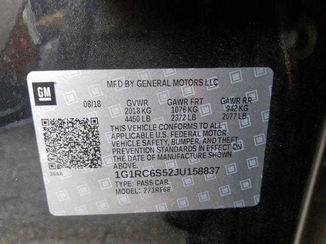 1G1RC6S52JU158837 - 2018 CHEVROLET VOLT LT  photo 10