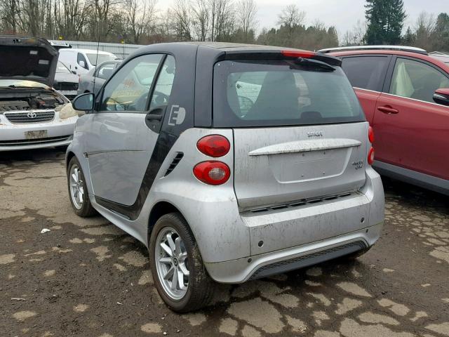 WMEEJ9AA5FK823424 - 2015 SMART FORTWO ELE SILVER photo 3