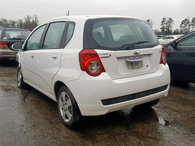 KL1TD66E39B620194 - 2009 CHEVROLET AVEO LS WHITE photo 3