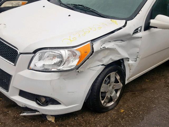 KL1TD66E39B620194 - 2009 CHEVROLET AVEO LS WHITE photo 9