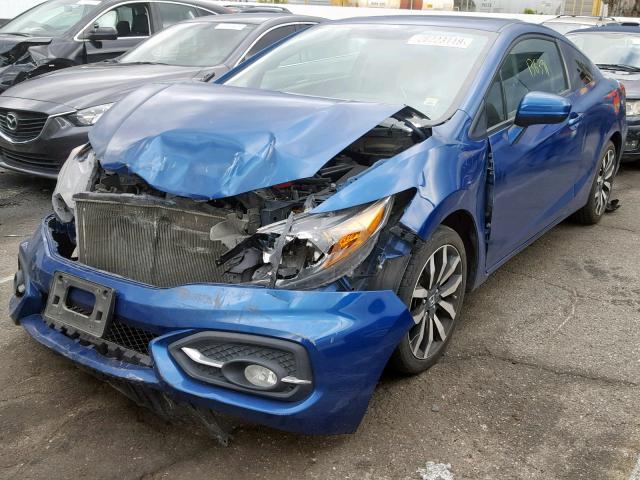 2HGFG3B00EH523561 - 2014 HONDA CIVIC EXL BLUE photo 2