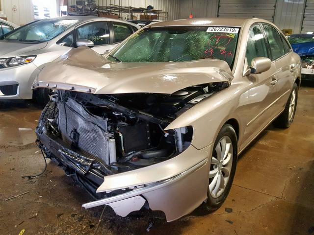 KMHFC46F66A119402 - 2006 HYUNDAI AZERA SE GOLD photo 2