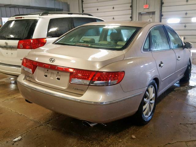 KMHFC46F66A119402 - 2006 HYUNDAI AZERA SE GOLD photo 4