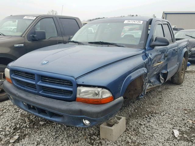 1D7HL38X13S249936 - 2003 DODGE DAKOTA QUA BLUE photo 2